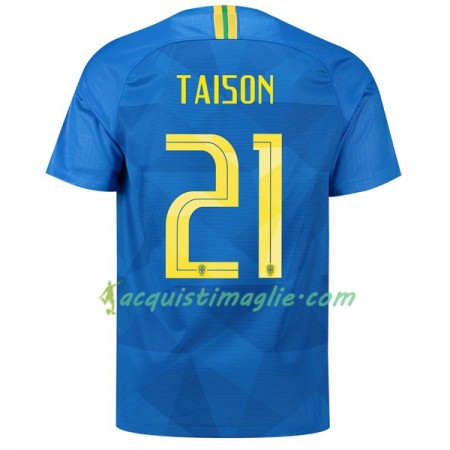 Divisa di Calcio Brasile Taison 21 Trasferta Mondiali 2018